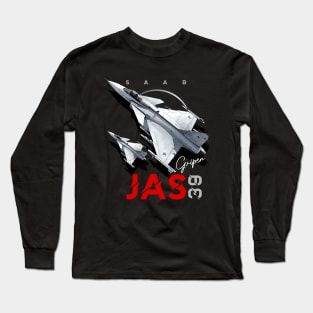 Saab JAS39 Gripen Swedish Fighterjet Aircraft Long Sleeve T-Shirt